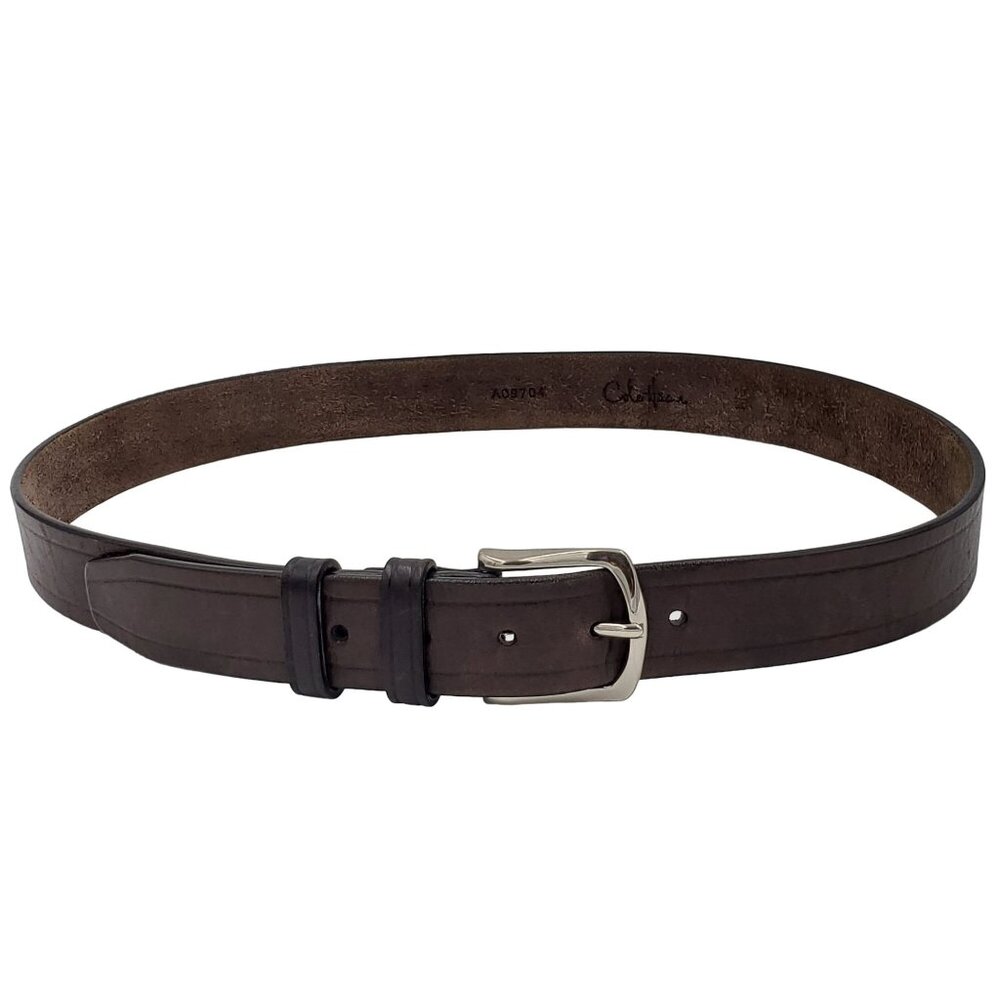 Vintage Cole Haan Dress Belt Brown Men's Size 36 Inch Leather Solid Brass Buckle - Picture 5 of 12